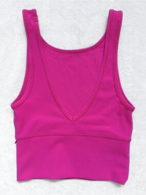 Lululemon Power Pivot Ribbed Tank – Sonic Pink – Size 2 (Estimated)